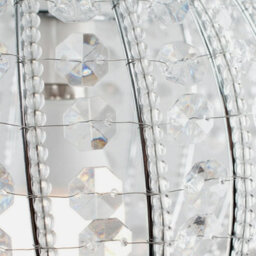 Ornate Lampshade Round Clear Acrylic Jewel Ceiling Light Shade Globe Pendant - thumbnail 3