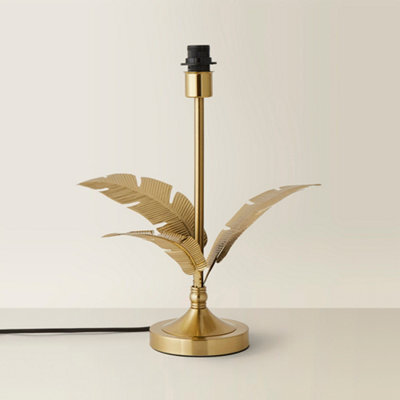 Valuelights Christina Gold Palm Leaf Detail Single Stem Table Lamp Base - image 1