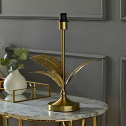 Valuelights Christina Gold Palm Leaf Detail Single Stem Table Lamp Base - thumbnail 2