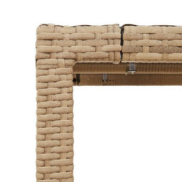 Berkfield Garden Table With Glass Top Beige 190X90X75 Cm Poly Rattan - thumbnail 9