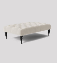 Alyana 137Cm Rectangle Ottoman Bench With Wooden Legs - Purple Naple Chesterfield Upholstered Footstool - thumbnail 2