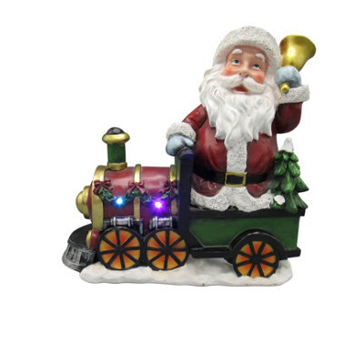 SecureFix Direct Light Up Christmas Train Santa Figurine (Xmas Led Ornament Decoration)