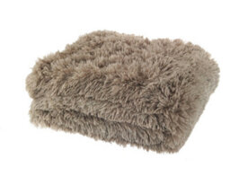 Catherine Lansfield Downstairs Living Cuddly Deep Pile 150X200Cm Blanket Throw Natural - thumbnail 1