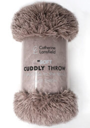 Catherine Lansfield Downstairs Living Cuddly Deep Pile 150X200Cm Blanket Throw Natural - thumbnail 2