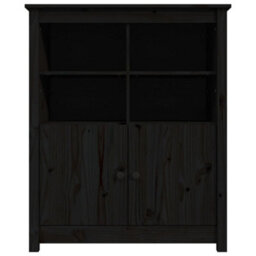 Berkfield Sideboard Black 83X41.5X100 Cm Solid Wood Pine - thumbnail 6