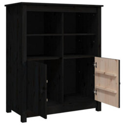 Berkfield Sideboard Black 83X41.5X100 Cm Solid Wood Pine - thumbnail 7