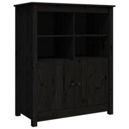 Berkfield Sideboard Black 83X41.5X100 Cm Solid Wood Pine - thumbnail 2