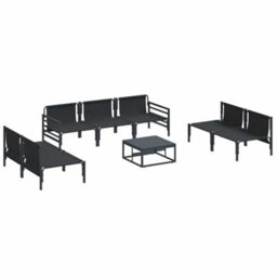 Berkfield Modern Garden Sofa Set 8 Pcs Anthracite Steel - thumbnail 6