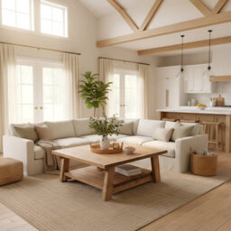 L110Xw110Cm Large Arba Rustic Solid Wood Coffee Table With Shelf - thumbnail 7