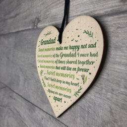 Red Ocean Grandad Grandfather Memorial Plaques For Graveside Handmade Wooden Hanging Heart Plaque Christmas Decoration Bauble - thumbnail 7