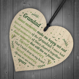 Red Ocean Grandad Grandfather Memorial Plaques For Graveside Handmade Wooden Hanging Heart Plaque Christmas Decoration Bauble - thumbnail 6
