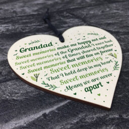 Red Ocean Grandad Grandfather Memorial Plaques For Graveside Handmade Wooden Hanging Heart Plaque Christmas Decoration Bauble - thumbnail 8