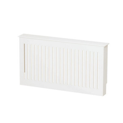 White Wooden 150Cm Large Slatted Radiator Cover - image 1
