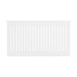 White Wooden 150Cm Large Slatted Radiator Cover - thumbnail 3