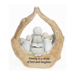 Pebble Art Angel Figurine - Family