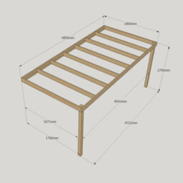 Rutland County Garden Furniture Wall Mounted Box Pergola - Wood - L180 X W480 X H270 Cm - Rustic Brown - thumbnail 5