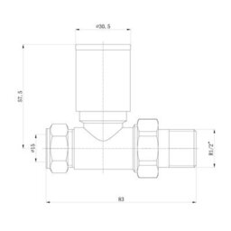 Plum&clay Pair Of Round Chrome Straight Radiator Valves - thumbnail 2