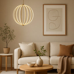 CGC Lighting Cgc Paraplu 3 Globe 60Cm Satin Gold Led Ceiling Pendant Light - thumbnail 6