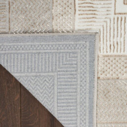 Ivory Bordered Polyester Modern Soft Bedroom, Livingroom Rug - 69 X 229Cm (Runner) - thumbnail 6