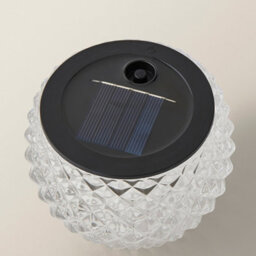 Valuelights Solar Powered Outdoor Black Diamond Pattern Glass Table Lamp Garden Light - thumbnail 2