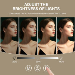 Hollywood Vanity Makeup Mirror 50X40Cm With Led Strip Lights, 3 Colour Modes, Smart Touch, 5X Magnifier, Usb Charging - thumbnail 4