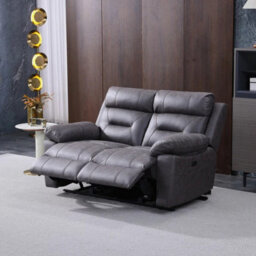 Xample Lucca Grey Fabric Power Reclining 2 Seater Sofa Dual Recliner Usb Charging Ports Comfortable Modern Living Room Sofa - thumbnail 4