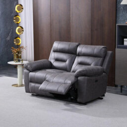 Xample Lucca Grey Fabric Power Reclining 2 Seater Sofa Dual Recliner Usb Charging Ports Comfortable Modern Living Room Sofa - thumbnail 3