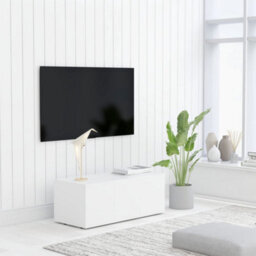 Berkfield Tv Cabinet White 80X34X30 Cm Engineered Wood - thumbnail 1