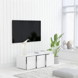 Berkfield Tv Cabinet White 80X34X30 Cm Engineered Wood - thumbnail 4