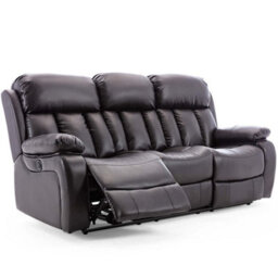 More4Homes Chester Electric Recliner Bonded Leather 1+2+3 Seater Sofa Set (Brown) - thumbnail 3