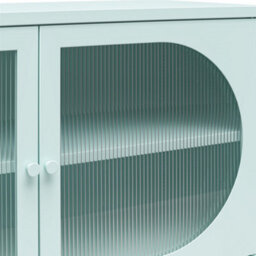 Dorel Home Luna Wide Metal Cabinet With 2 Fluted Glass Doors Blue - thumbnail 8