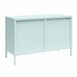Dorel Home Luna Wide Metal Cabinet With 2 Fluted Glass Doors Blue - thumbnail 7