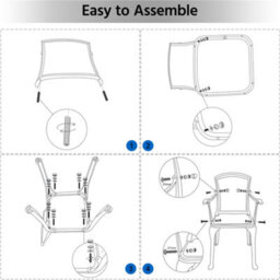 Yaheetech Bronze Set Of 2 Outdoor Patio Dining Chairs With Armrests - thumbnail 8