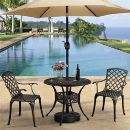 Yaheetech Bronze Set Of 2 Outdoor Patio Dining Chairs With Armrests - thumbnail 1