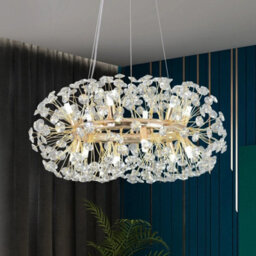 Modern Chandelier Led Pendant Light Crystal Ceiling Light Gold