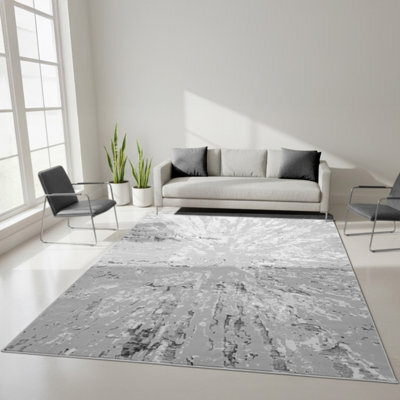 Smart Living Luxury Soft Modern Shimmer Sunset Rug For Living & Bedroom - Grey - 60 X 220 Cm - image 1