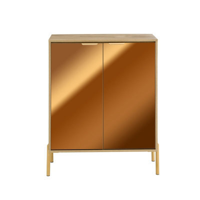 Sobuy Fsb96-G, Hallway Shoe Cabinet Kitchen Dining Room Sideboard Storage Cabinet, Gold And Natural,multicolour,w83Xd38Xh100 - image 1