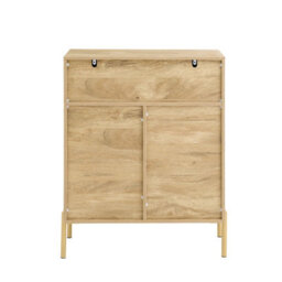 Sobuy Fsb96-G, Hallway Shoe Cabinet Kitchen Dining Room Sideboard Storage Cabinet, Gold And Natural,multicolour,w83Xd38Xh100 - thumbnail 4