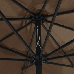 Berkfield Outdoor Parasol With Metal Pole 400 Cm Taupe - thumbnail 5