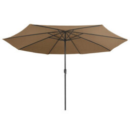 Berkfield Outdoor Parasol With Metal Pole 400 Cm Taupe - thumbnail 3