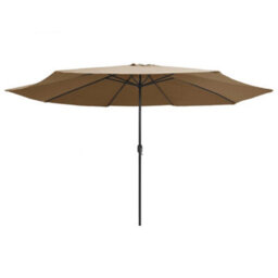 Berkfield Outdoor Parasol With Metal Pole 400 Cm Taupe - thumbnail 2