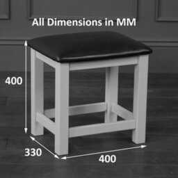The Furniture Market Cotswold Cream Painted Stool With Fabric Seat Premium Quality Cream Painted Stool Natural Oatmeal Fabric Seat - thumbnail 6