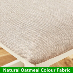 The Furniture Market Cotswold Cream Painted Stool With Fabric Seat Premium Quality Cream Painted Stool Natural Oatmeal Fabric Seat - thumbnail 3