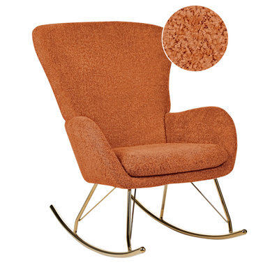 Beliani Rocking Chair Anaset Boucle Orange - image 1