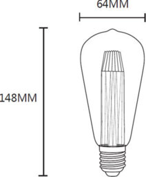 Luminosa Lighting Luminosa Knightsbridge Luna 230V 3W Es Led St64 Retro Lamp 1800K - Lu3Ast - thumbnail 2