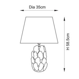 Luminosa Lighting Luminosa Layered Leaf Ivory Crackle Glaze Table Lamp With Pearl Grey Fabric Ikat Shade 35Cm B22 - thumbnail 8