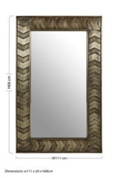 Orsina Sirsa Wall Mirror, Silver, Metal, Wood, Glass - thumbnail 5
