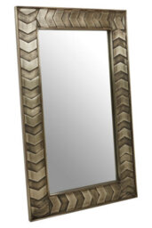 Orsina Sirsa Wall Mirror, Silver, Metal, Wood, Glass - thumbnail 2