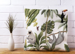 Warren Reed Designer Tropical Sloths Cushions 45Cm X 45Cm - thumbnail 2