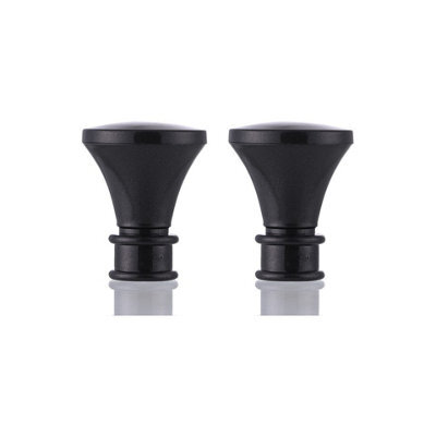 Lister Cartwright 19mm Curtain Pole Ends Finials Pack Of 2 Adjustable Screws Available In Colours Gun Metal (Plastic Bell Finials)